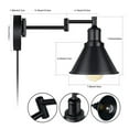 thumbnail image 3 of Kiven Plug in Wall Lamp,Dimmable Black Industrial Plug in Wall Sconce with Timing Function, 5.9ft Plug-in Cord, E26 Socket, 3 of 7