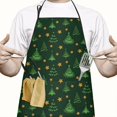 thumbnail image 2 of Green Christmas Tree and Star Pattern Apron-Garden Aprons for Women with Pockets-Cotton Linen Waterproof Kitchen Cooking Gardening Aprons Adjustable for Kitchen,Cooking,BBQ and Salon 33"x27", 2 of 7