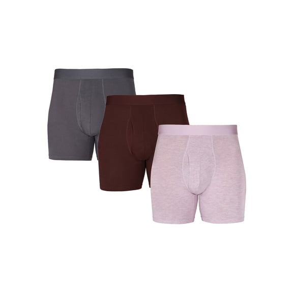 George Men's Rayon Boxer Brief Underwear, 3-Pack