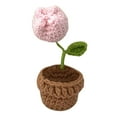 thumbnail image 6 of Knitting Crochet Flowers, Car Decoration Accessories Flowerpot, Potted Flower, Artificial Flower for Office Ornament Birthday Gift Pink, 6 of 8