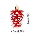 thumbnail image 3 of Fiudx Adorno de Piña para Árbol de Navidad, Diseño Rojo Pintado a Mano, Construcción de Plástico Ligero, Decoración para Árbol de Navidad, Colgante Versátil, Ambiente Invernal Acogedor, Juego de 6, 6, 3 of 6