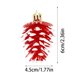thumbnail image 3 of Adornos navideños de piñas de plástico pintadas | Juego de 6 adornos para árbol pintados a mano en dorado, rojo, plateado y más | Decoración navideña de 6 x 4,5 cm, 3 of 7