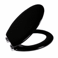 thumbnail image 4 of Design House Dalton Black Wood Elongated Soft Close Toilet Seat, 4 of 12