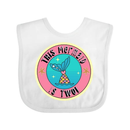 

Inktastic 2nd Birthday Mermaid 2 Year Old Girl Girls Baby Bib