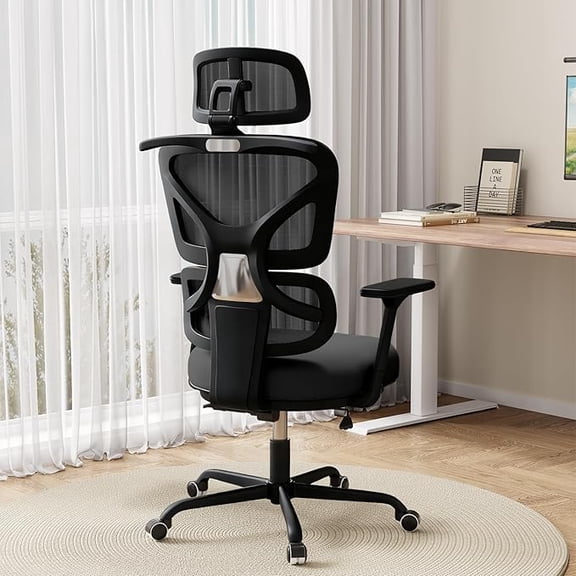 Ergonomic Office Chair Mesh Desk Chair with Lumbar Support and Headrest, High Back Computer Chair with Armrest and Tilt Lock, Home Office Desk Chairs for Men Women