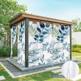 thumbnail image 4 of 2 Panels Outdoor Curtains for Patio Waterproof 54"x84" Navy Blue Leaves Weatherproof Privacy Outsides Curtains, Summer Botanical Farmhouse Watercolor Leaf Grommet Thermal Drapes for Cabana Porch, 4 of 8