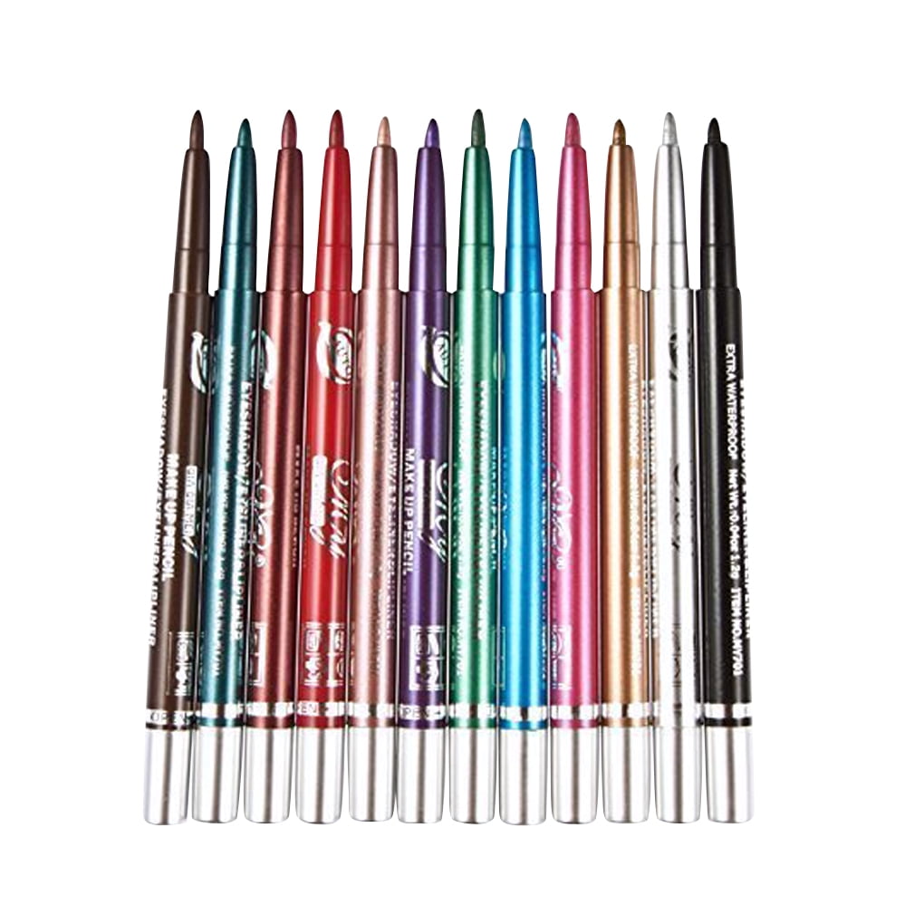 12 Colors/Set Eyeliner Automatic Telescopic Rotation Lip Liner Eye