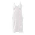 thumbnail image 3 of PEASKJP Nightgowns For Women Womens Sleeveless Long Nightgown Wide Strap Chemise Summer Loose Sleepshirt (White,M), 3 of 5