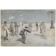 thumbnail image 2 of Marc Aurèle 14x11 Black Ornate Wood Framed Double Matted Museum Art Print Titled: In Search of a Location for the Eiffel Tower on the Champ De Mars (1886), 2 of 5