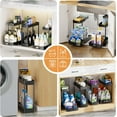 thumbnail image 6 of 4 Pack Under Sink Organizers and Storage, 2 Tier Pull Out Bathroom Cabinet Organizer, L-Shape Black Under Kitchen Sink Organizer, Under Counter Storage Organizer with Drawer, 6 of 16