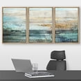 thumbnail image 2 of RSJIWOGZ Framed Canvas Print Wall Art Set Blue Ocean Waterfront Coastal Pastel Landscape Nature Wilderness Illustrations Modern Art Decorative Rustic Relax/Calm Colorful for Bedroom - 24&, 2 of 7