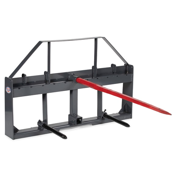 Titan Attachments UA USA Made Grey Hay Frame Attachment, 49" Hay Spear and Stabilizers, Rated 4,000 LB
