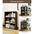 thumbnail image 5 of 3 Tier Engineered Wood Modern Bookshelf, Wooden Book Shelf with Three Display Shelves, Open Shelf Bookcase for Bedroom, Living Room, Dark Brown, 5 of 6