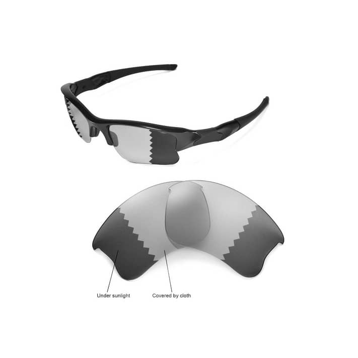 Walleva Transition/Photochromic Polarized Replacement Lenses for Oakley  Flak Jacket XLJ Sunglasses 