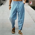thumbnail image 2 of Afdoent Casual Pants For Men Fashion Casual Solid Color Breathable Pocket Elastic Pants Relaxed Fit, 2 of 8