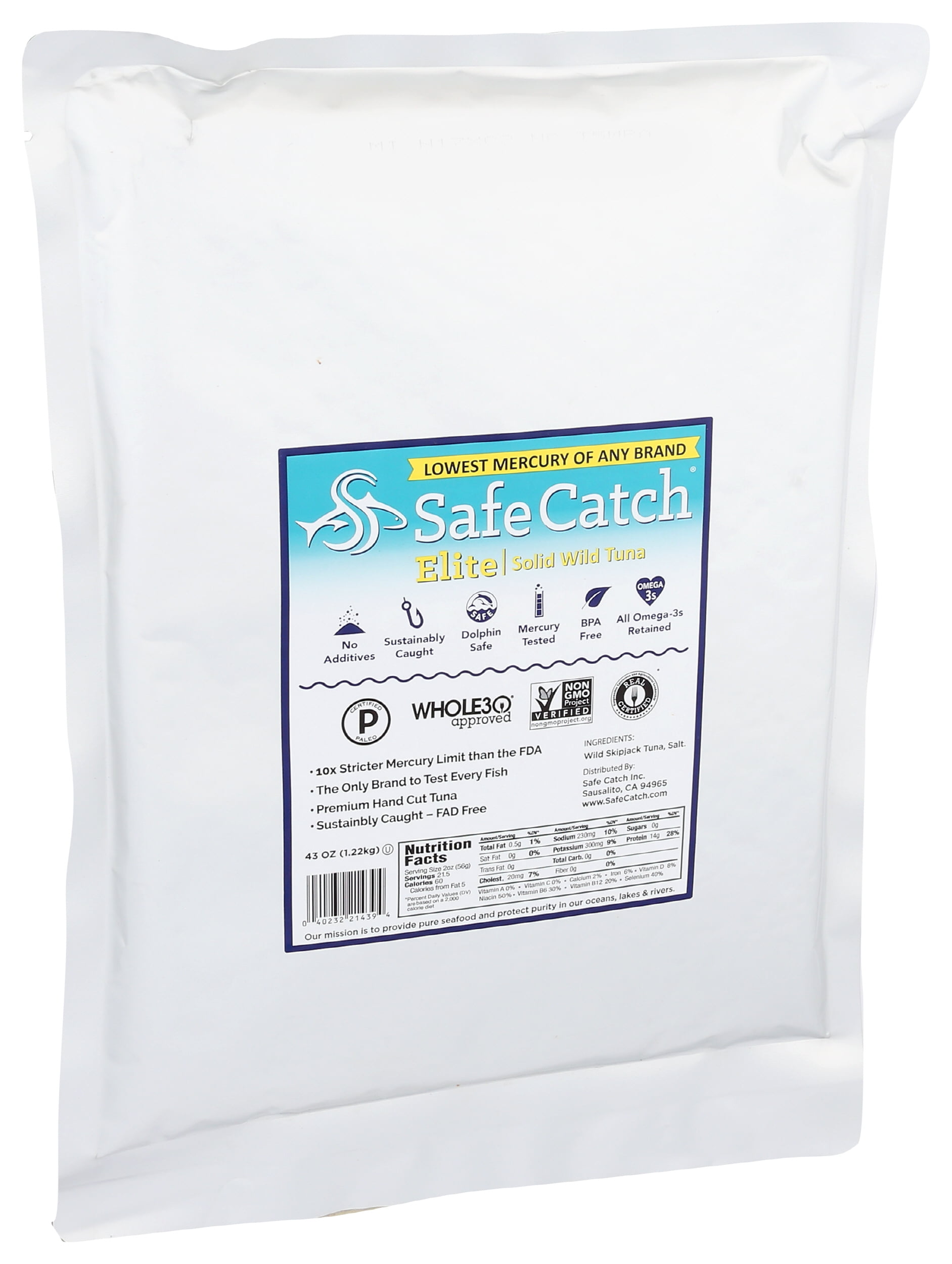 (Pack of 6), Safe Catch Elite Solid Wild Tuna, 43 oz