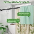 thumbnail image 6 of Adjustable Wall Mounted Shower Curtain Rod Black 28"-76" Double Rod Design, 6 of 7