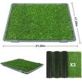 thumbnail image 6 of Dog Grass Pad with Tray,Dog Grass Potty Litter Box with Fake Grass Patch Washable Pee Pads, Artificial Dog Grass Bathroom Turf for Puppy Training (Gray Tray + 3 Grass Pads for Replacement) 21"x17", 6 of 10