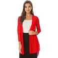 thumbnail image 4 of iiniim Womens Casual 3/4 Sleeve Open Front Lightweight Drape Cardigan with Irregular Hem, 4 of 7
