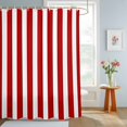 thumbnail image 4 of Shower Curtains for Bathroom, Red Striped Waterproof Fabric Shower Curtain, Christmas Farmhouse Red White Stripes Decorative Bathroom Curtain for Bathtub, 72"x78", No Hooks Included, 4 of 9