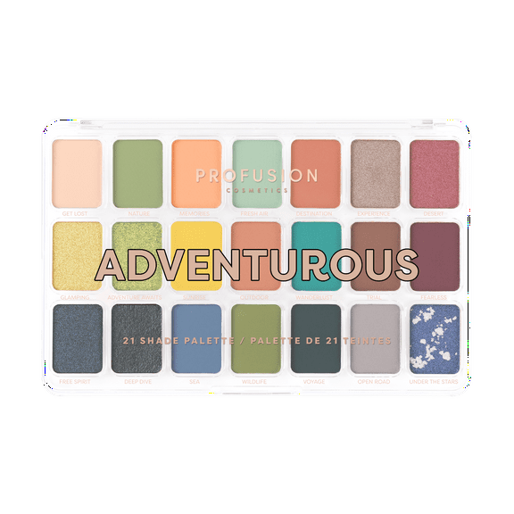 Profusion Cosmetics 21 Shade Eyeshadow Palette - Adventurous