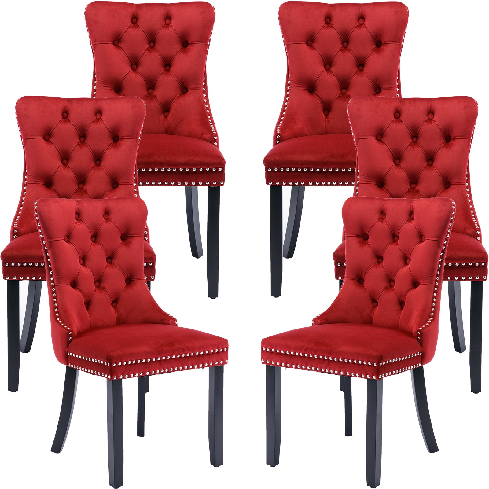 Velvet Dining Chairs Set of 6, Kitchen & Dining Room Chairs Set of 6