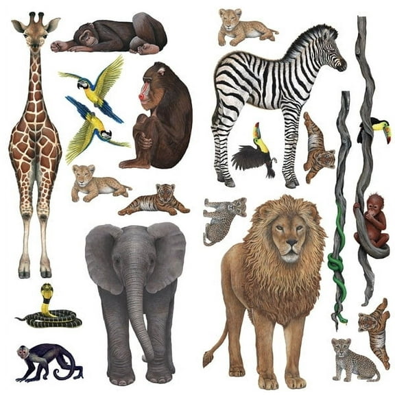 Rainforest Jungle and Safari Sticker Murals Collection Economy Size