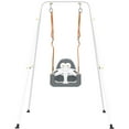 thumbnail image 4 of 3-in-1 Kids Swing Set, Safety Belt,Indoor/Outdoor,Easy Assembly,Sturdy Metal Stand for Playground/Backyard/Nursery,Gray, 4 of 4
