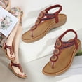 thumbnail image 1 of Sandalias de verano para mujer, sandalias planas sin cordones, zapatos romanos de cristal, sandalias informales con punta abierta Wmkox8yii  nm7884, 1 of 9