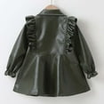 thumbnail image 6 of Baby Girl Leather Motorcycle Jacket Cute Ruffle Spring Fall PU Coat Children's Fashion Long Dress Faux Leather Long Sleeve Skirt Coat Girl's Versatile Top, 6 of 7