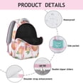 thumbnail image 3 of Peaches Print Students Backpack Fresh Pink Peach School Bag with Cute Funny Kawaii Pattern, Abstract Summer Fruit Painting Design, 3 of 5