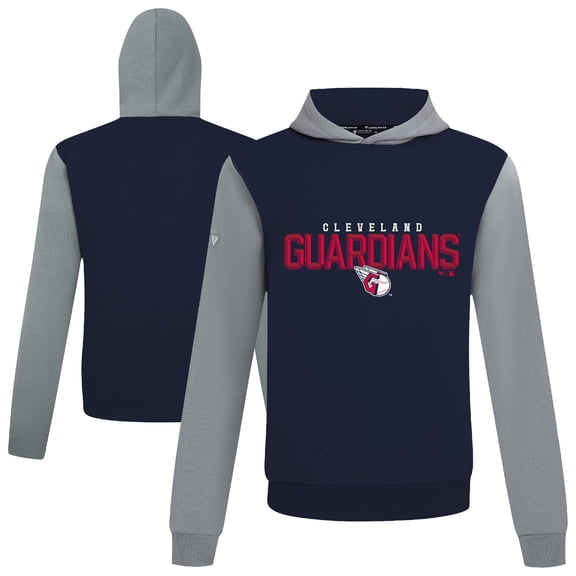 Men's Levelwear Navy Cleveland Guardians Throwback Carve Ultimate Hoodie