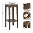 thumbnail image 5 of Kate and Laurel Talcott Modern Square Wood Drink Table, 12 x 12 x 28, Dark Brown, Transitional Decorative Two-Tier Pedestal Table for Use as Plant Stand Indoors or Living Room Decor Accent, 5 of 8