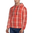 thumbnail image 2 of Hoodies for Men - checkered soft red beige plaid Long Sleeve Comfrt Men'S Fashion Hoodies & Sweatshirts, Sweatshirts for Men Hoodies Pullover Clothing Clothes with Pouch, 2 of 7