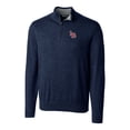 thumbnail image 2 of Men's Cutter & Buck Navy Louisville Bats Lakemont Tri-Blend Quarter-Zip Pullover Sweater, 2 of 3