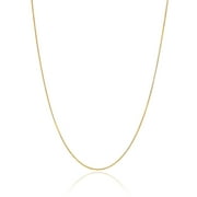 Luxury Chain Co. 18k Gold over Sterling Silver Italian 0.8mm Thin Box Chain Necklace, 20"