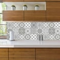 thumbnail image 3 of 2 sets of retro gray tile pattern stickers kitchen tile desktop waterproof wall stickers decorative stickers, 3 of 5