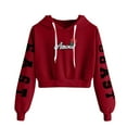 thumbnail image 2 of POTETI Womens Hoodies Casual Long Sleeve Pullover Tops Cropped Hooded Sweatshirts, 2 of 3