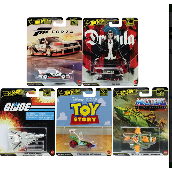Hot Wheels Pop Culture 2026 Mix 4 Vehicle- Set of 5 Cars