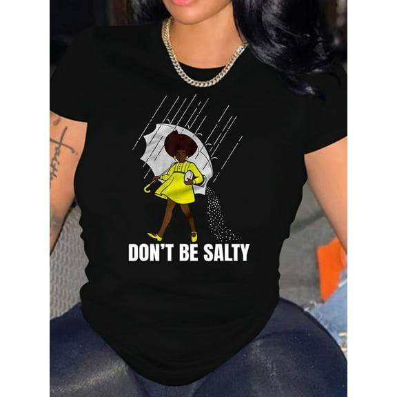 Graphic & Slogan Print Crew Neck T-Shirt, Casual Short Sleeve Top For Spring & Summer, Women's Clothing