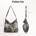 thumbnail image 4 of Canvas Aesthetic Tote Bag for Women Office Workers Cute Fashion Tote Bags with Zipper Tote Reusable Bags,marble Modern Geometric Flowers Abstract Women's Retro Large Size Canvas Shoulder Bag Hobo Cros, 4 of 5