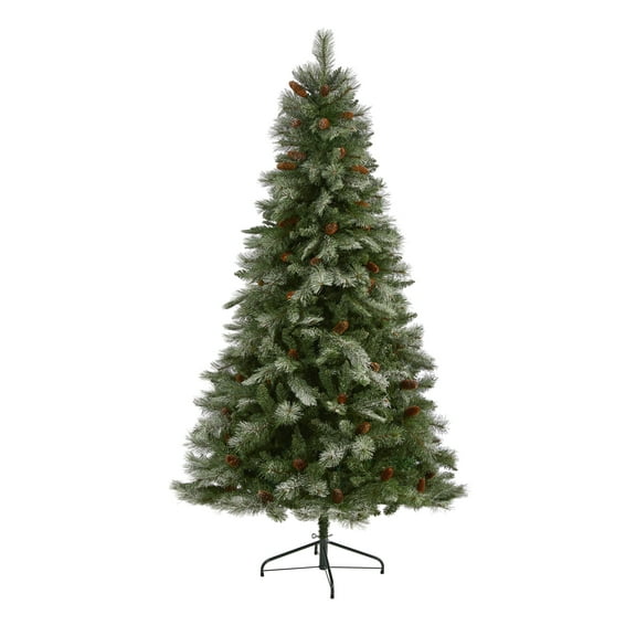 Nearly Natural Assorted Colors Decorated Pine Christmas Tree, 7'