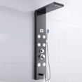thumbnail image 1 of Shower Stainless Steel Bathroom Shower Panel Black Column Mixer 6 Jet with Temperature Display, 1 of 7