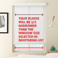 thumbnail image 3 of Hundreds Of Sizes 2 Inch Faux Wood Blind - 25-1/2" (25.5) Width x 72" Long Custom Cut Cordless Indoor Window Blinds for Privacy, Light Control, White Faux Wood Venetian Blinds for Home and Office, 3 of 10