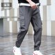 thumbnail image 1 of Pantalones De Carga Multibolsillo Para Hombre , Sueltos Casuales Deportivos De Color Sólido, 1 of 4