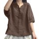 thumbnail image 2 of mfyjkho Tops De Gimnasio Para Mujer, Blusa Informal De Verano Con Botones, Escote En V Y Mangas 3/4 Para Mujer Tops Y Blusas Para Mujer L, 2 of 6