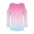 thumbnail image 5 of Harpily Shirts for Women Women's Tops V Neck 3/4 Sleeve Shirts Casual Blouses Cold Shoulder Tops Basic Tees Floral Print Tshirts, 5 of 5