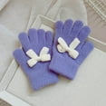 thumbnail image 2 of Hellosay Toddler Gloves Boys Girls Knit Thermal Warm Solid Christmas Gifts 3-8T Purple, 2 of 4