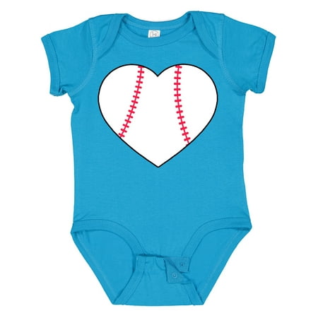 

Inktastic Heart Shaped Baseball Gift Baby Boy or Baby Girl Bodysuit