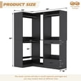 thumbnail image 5 of Homieasy Corner Closet System, 55''L x 34''W Corner Closet Organizer with 3 Hanging Rods, Drawer, Pant Rack, and Shoe Rack, Sturdy and Easy Assembly, Black, 5 of 5